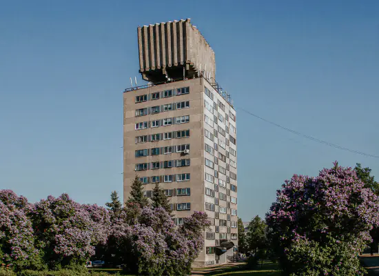 Residential buildings with water towers in Estonia
