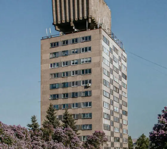 Residential buildings with water towers in Estonia