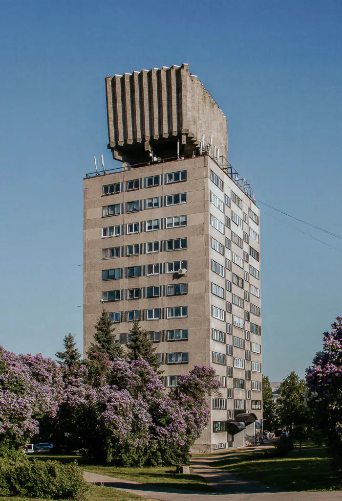 Residential buildings with water towers in Estonia
